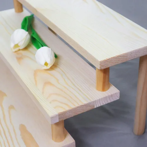 Miniatura 4 de Soportes de exhibición de pendientes para la venta rústica de varios niveles Estante de joyería de exhibición al por menor Riser Pendiente Anillo