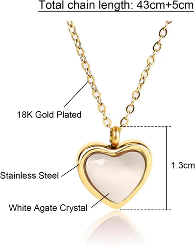 Miniatura 5 de Temoto Valentines Day Girlfriend Gifts Necklace - Gold Carnelian Crystal Heart Necklace for Women Teen Girls Love Gifts for Her
