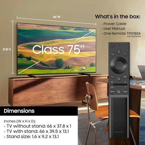 Miniatura 3 de Samsung de 75 pulgadas, clase Crystal UHD, serie AU8000, 4K, UHD, HDR, Smart TV, con Alexa incorporada (UN75AU8000FXZA, modelo 2021), solo TV, negro