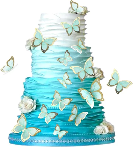 Miniatura 17 de Ercadio Paquete de 30 adornos de mariposa 3D para tartas – Mezcla de mariposas rosadas, impermeables, para baby shower, cumpleaños, boda, fiesta