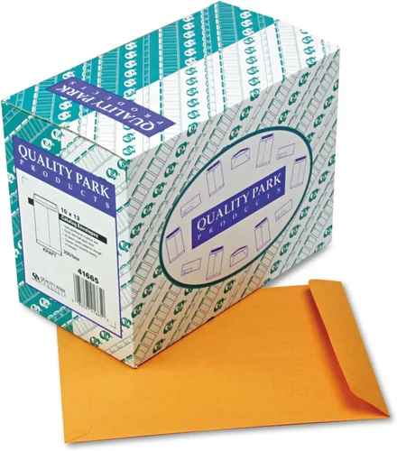 Quality Park Sobres pesados para catálogo, engomados, marrón kraft, 10 x 13, 250 por caja, (41665)