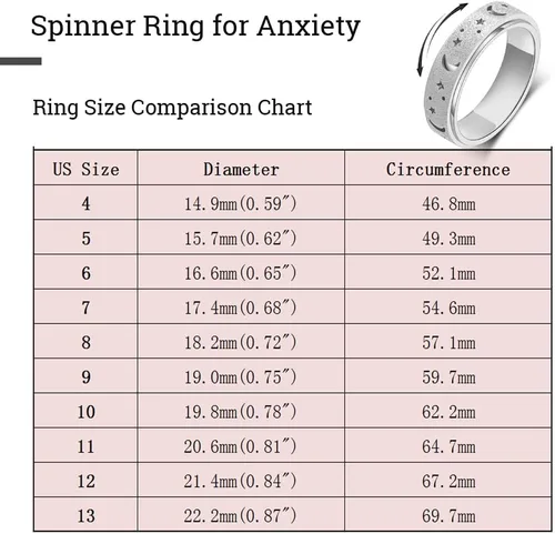 Miniatura 6 de OreilleStar Anillo de ansiedad para mujer, anillo giratorio, anillo para ansiedad, juguetes para adultos, anillos giratorios para ansiedad, anillos