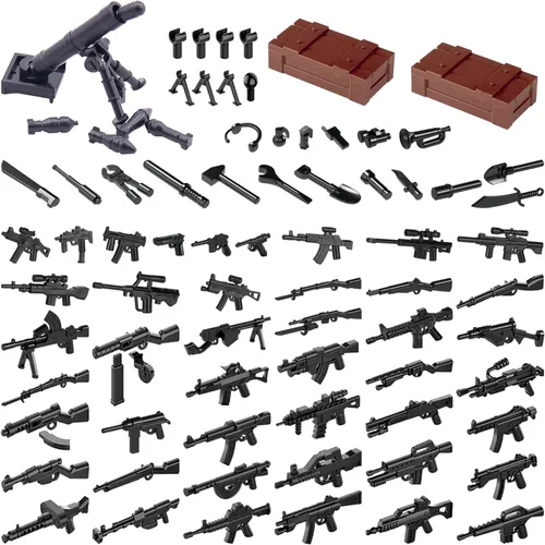 Miniatura 11 de 38 Piezas Paquete de Armas Militares de la Segunda Guerra Mundial, Accesorios de Armas Estilo Soldado, Juegos de Armas del Ejército Juguetes