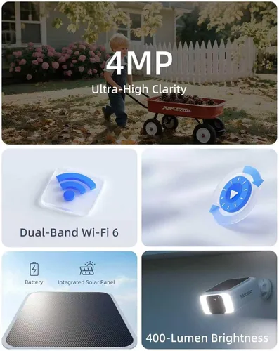 Miniatura 2 de Cámaras de seguridad solares inalámbricas para exteriores 4MP -2.4G y 5G Cámara solar inalámbrica para exteriores, cámaras para seguridad