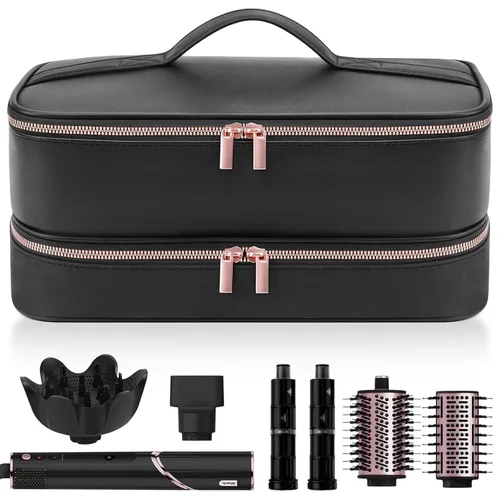 Miniatura 7 de Adworte Estuche de transporte de viaje para secador de pelo Shark Flexstyle FlexFusion Airwrap Brush de doble capa, accesorios para el cabello