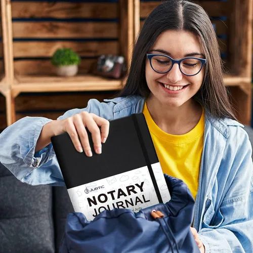 Miniatura 6 de JUBTIC Libro de registro de notario – Diario A4 de tapa dura para notario público de actos notariales – Suministros notariales grandes con guardia