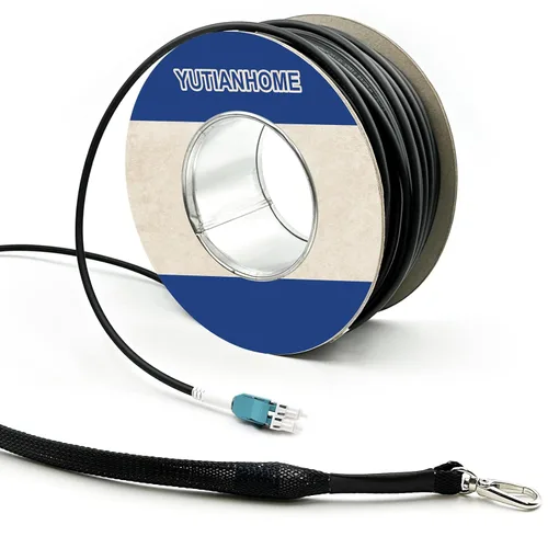 Cable de fibra OM3 LC a LC de 330 pies/100 m OD-5mm industrial TPU, cable de conexión de fibra óptica blindada para exteriores, dúplex multimodo,