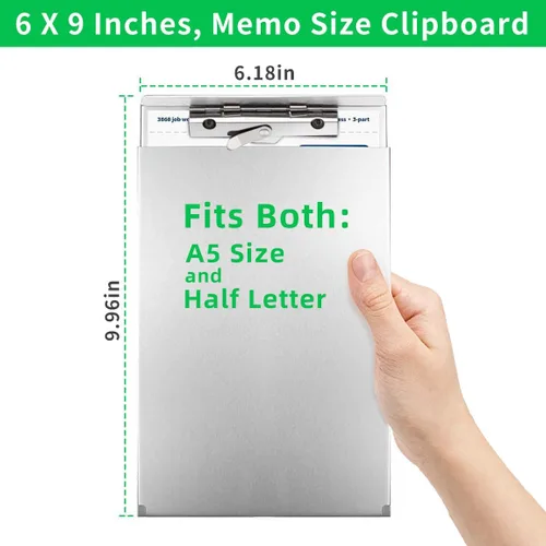 Miniatura 2 de Sunnyclip Portapapeles de aluminio con almacenamiento (tamaño momo), carpeta de metal reciclado que se adapta a papel de hasta 5.66 x 9.5 pulgadas