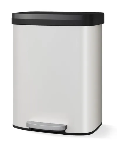 Miniatura 10 de Garvee Basurero de metal de 13 galones / 50 L con tapa, bote de basura grande para cocina, cubo de basura de metal a prueba de óxido con pedal
