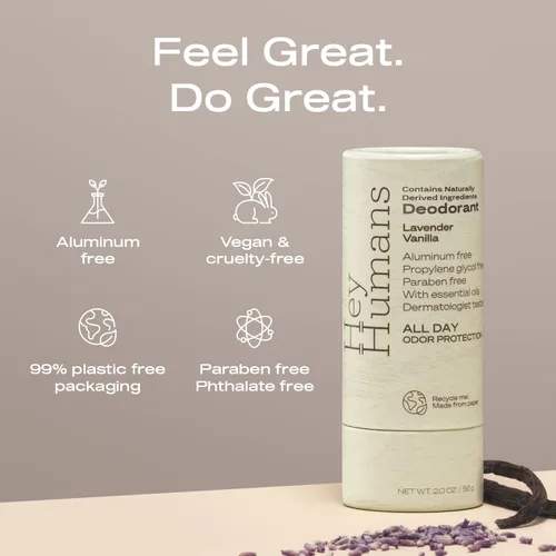 Miniatura 2 de Hey Humans Desodorante, desodorante sin aluminio para mujeres y hombres, contiene ingredientes derivados naturalmente, control de olores durante