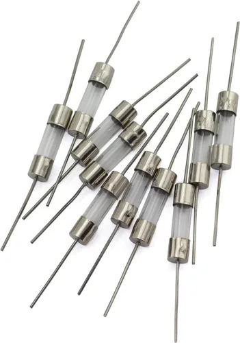 Miniatura 2 de Tegg 10 unids 0.197x0.787 in Cartucho de vidrio de plomo axial Fusible Resistor Seguro Tubo Fusible Recorte con Cable de plomo 2AMP
