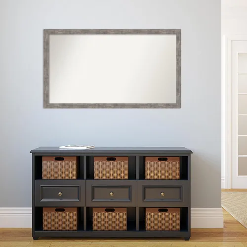 Miniatura 5 de Amanti Art Silver Bathroom Mirror for Over Sink, 26x45 Custom Made Marred Pewter Rectangle Vanity Mirror, Oversize Casual Wood Frame, Hangs Estaño