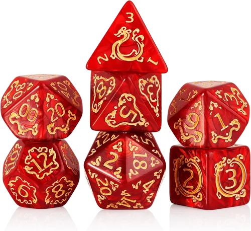 Miniatura 10 de DND - Dados transparentes rosas con purpurina que cambia de color para juego de mesa de Calabozos y Dragones, D&D, MTG, juego de dados Pathfinder