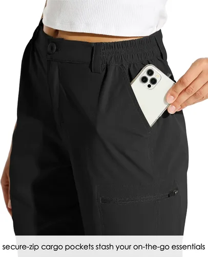 Miniatura 3 de Willit - shorts de senderismo para mujer, de 10 pulgadas, elásticos, para golf, activos, de secado rápido, pantalones cortos de verano