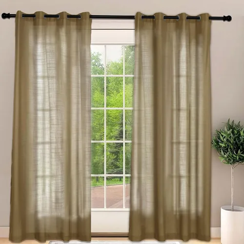 Miniatura 25 de Frelement Cortinas opacas extralargas de 108 pulgadas de largo, para sala de estar, cortinas de lino con bloqueo de luz, cortinas con aislamiento