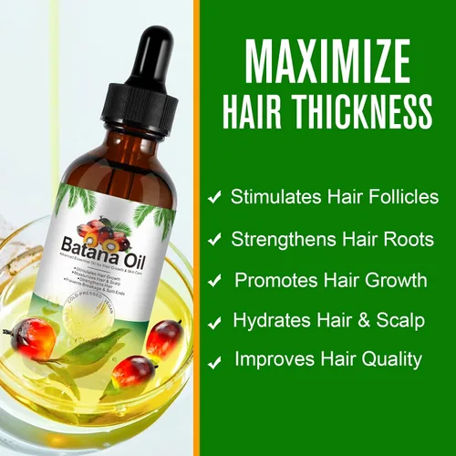 Miniatura 5 de Paquete de 3 aceites de batana para el crecimiento del cabello, puro y natural para cabello dañado, hidratación y reparación de cuidado de la piel