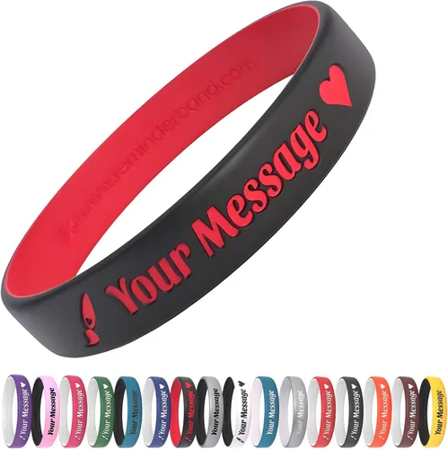 Miniatura 22 de Reminderband - Pulseras lujosas de silicona y goma para motivación, eventos, regalos, apoyo, recaudación de fondos y concientización, para hombres