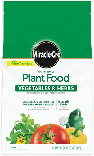 Miracle-Gro Alimento vegetal soluble en agua, verduras y hierbas, 2 lb
