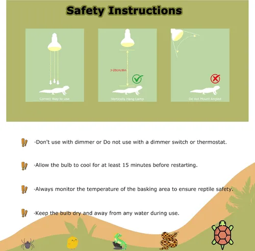 Miniatura 5 de Bombillas de lámpara de calor de reptiles de 60 W, luz de punto de calentamiento UVA de 2.5 pulgadas para dragón barbudo, lagarto, tortuga, pollitos