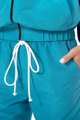 Miniatura 6 de Conjunto de traje de pista de bloque de color de los años 80, rompevientos de manga larga de los años 90, traje deportivo casual para mujer