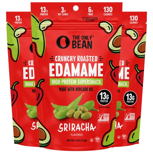 Miniatura 12 de The Only Bean Granos Edamame tostados secos crujientes (paquete variado), bocadillos saludables keto bajos en carbohidratos para adultos y niños