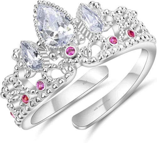 Anillo enredado, anillo de princesa perdida, joyería de cosplay, anillo de princesa, anillo de corona de princesa, anillo de plata de ley 925