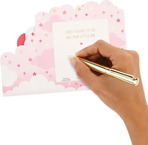 Miniatura 5 de Hallmark Paper Wonder - Tarjeta desplegable para bebé niña (globos rosados) para baby shower, padres primerizos, felicitaciones