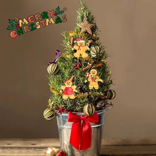 Miniatura 7 de WILLBOND 12 servilleteros de Navidad para cenas de Navidad, fiestas, accesorios de decoración de mesa de adorno de boda, (estilo adorable)