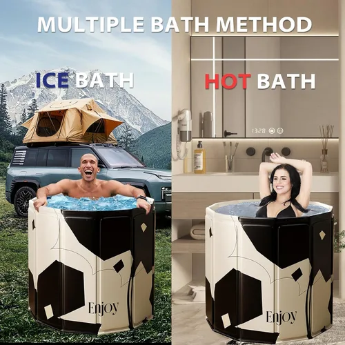 Miniatura 7 de Bañera portátil para adultos, fácil de montar plegable (31.5 pulgadas de largo x 26 pulgadas), adecuada para viajes, camping y actividades al aire