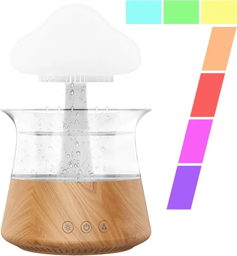 Miniatura 4 de Humidificador de Gota de Agua de Lluvia - Lámpara en Forma de Nube de Hongos, Difusores de Aceite Esencial, Difusores de Aromaterapia de Ruido Grano