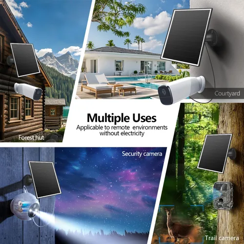 Miniatura 3 de Panel solar de 8 W para cámara de seguridad al aire libre, micro USB de 5 V y cargador de panel solar USB - C, se adapta a Eufy/Wyze/Reolink DC 5V