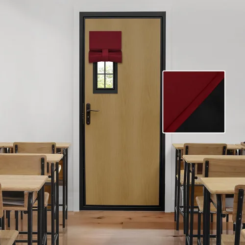 Miniatura 73 de HOMEIDEAS Cortinas 100% Opacas para Luces Laterales de Puerta Principal, Cubierta de Ventana de Puerta de Aula, Persianas de Privacidad