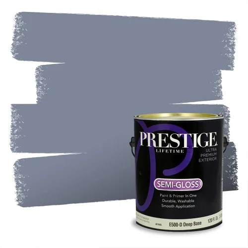 Miniatura 1285 de Pintura Exterior + imprimación PRESTIGE, todo-en-uno, 1 galón, acabado mate, color comparable al Valspar* Royal Gray* VS151-Gris real
