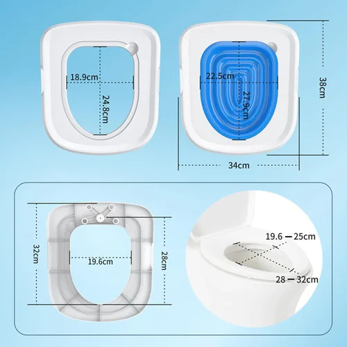 Miniatura 2 de Kit profesional de entrenamiento de inodoro para gatos, sistema universal de bandeja de arena reutilizable para gatos para limpieza de mascotas Azul