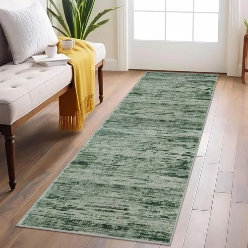 Miniatura 38 de Lansny Alfombra moderna abstracta de 2 x 5 pies, color negro, gris, blanco, lavable, alfombra de entrada para cocina, alfombra antideslizante suave