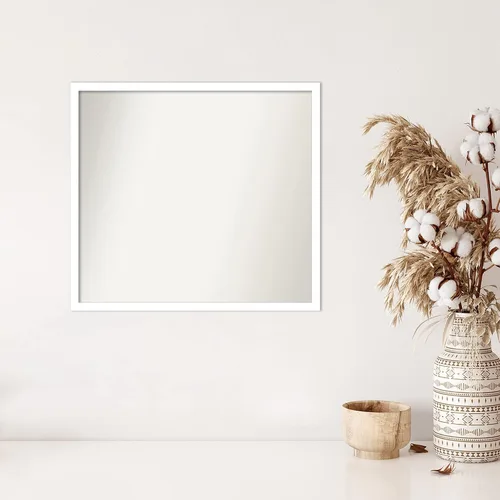 Miniatura 670 de Amanti Art Espejo de baño blanco para sobre el fregadero, 32 x 45 pulgadas, espejo de tocador rectangular blanco esbelto, marco de madera moderno