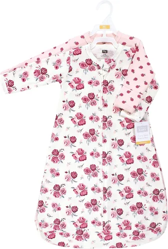 Miniatura 2 de Hudson Baby Saco de dormir unisex de algodón con manga larga para bebé, saco, manta Rosa