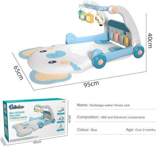 Miniatura 6 de Caterbee 2 en 1 Baby Piano Play Mat & Standing Toy con música y luz (azul)