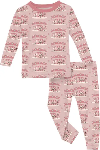 Miniatura 71 de KicKee Pants Conjunto de pijama de manga larga con estampado de piezas