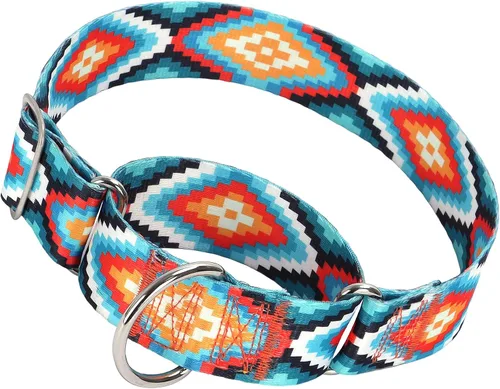 Miniatura 10 de Collar Martingale para Perro de 1.5 Pulgadas de Ancho - Diseño de Calavera Extra Resistente para Perros Grandes, Collar de Entrenamiento Ajustable