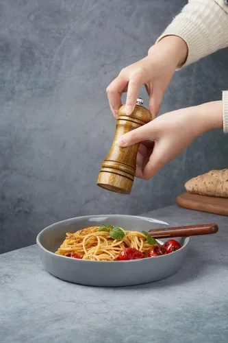 Miniatura 2 de famiware Mars - Juego de 4 cuencos para pasta, cuencos para ensalada de 8.5 pulgadas, gran capacidad, juegos de cuencos con moteado marrón, aptos