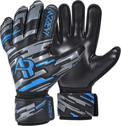 Miniatura 10 de Guantes de portero de fútbol con protección de dedos y doble protección para la muñeca. Los guantes de portero proporcionan un control y agarre Azul