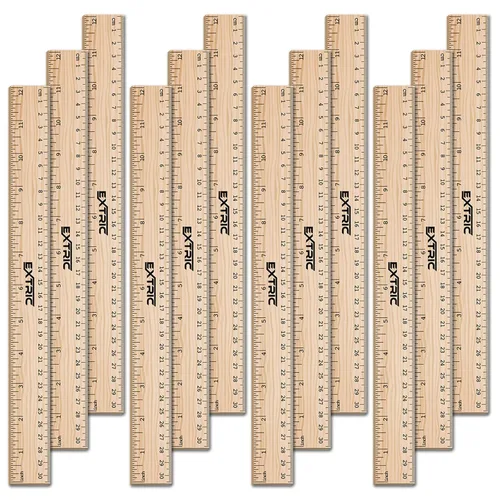 Miniatura 8 de Reglas de 12 pulgadas, reglas a granel para el aula, regla de madera para niños, paquete de 25 unidades, ideal para la escuela, aula, medidas