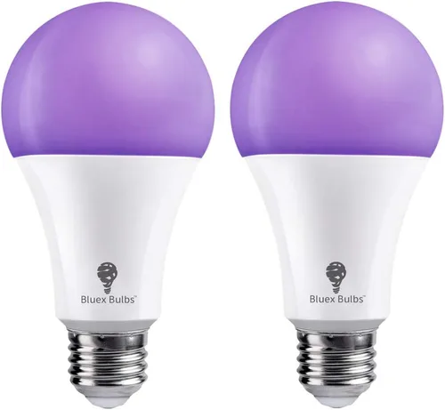 Miniatura 12 de Bluex Bombillas 6 Pack A21 LED Luz Negra, 16 W (equivalente a 120 W) E26 Luz Negra Nivel 385-400nm, Pintura Corporal, Luz LED de Fiesta que Brilla