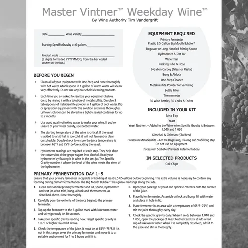 Miniatura 4 de Master Vintner - Kit de vinificación para principiantes Cabernet Sauvignon