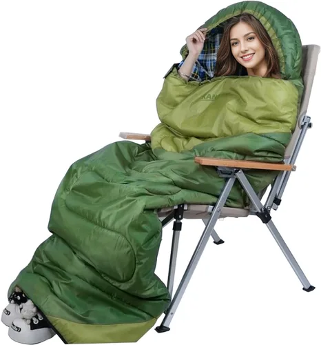 Miniatura 6 de Saco de dormir de campamento, sacos de dormir de 32 ℉ para adultos, niños, adolescentes, clima frío, cálido saco de dormir de invierno para 3-4