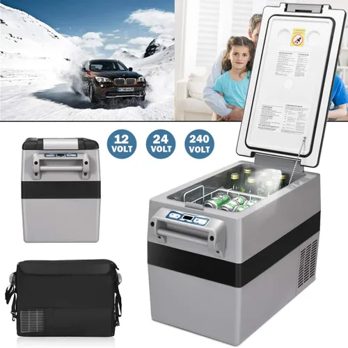 Miniatura 2 de Goplus Refrigerador/congelador portátil de 44 cuartos de galón de capacidad, mini compresor eléctrico para automóvil, oficina, picnic al aire libre