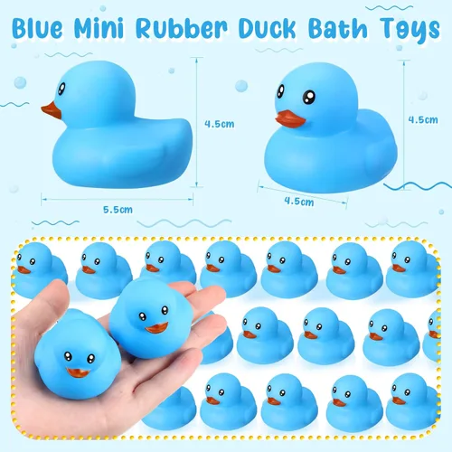 Miniatura 5 de Hungdao 48 mini patos de goma de 2 pulgadas para niños, regalos de fiesta, patos de baño a granel, juguetes flotantes de piscina de verano, patos
