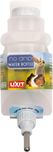 Lixit Top Fill - Botellas de agua sin goteo para conejos, hurones, hámsters, cobayas, ratas, chinchillas y otros animales pequeños (32 onzas,