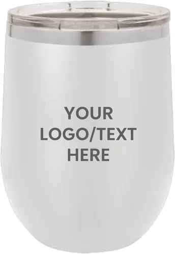 Miniatura 21 de Vaso personalizado de 12 onzas, vino sin tallo con tapa, tu logotipo grabado en Estados Unidos, tazas personalizadas de acero inoxidable